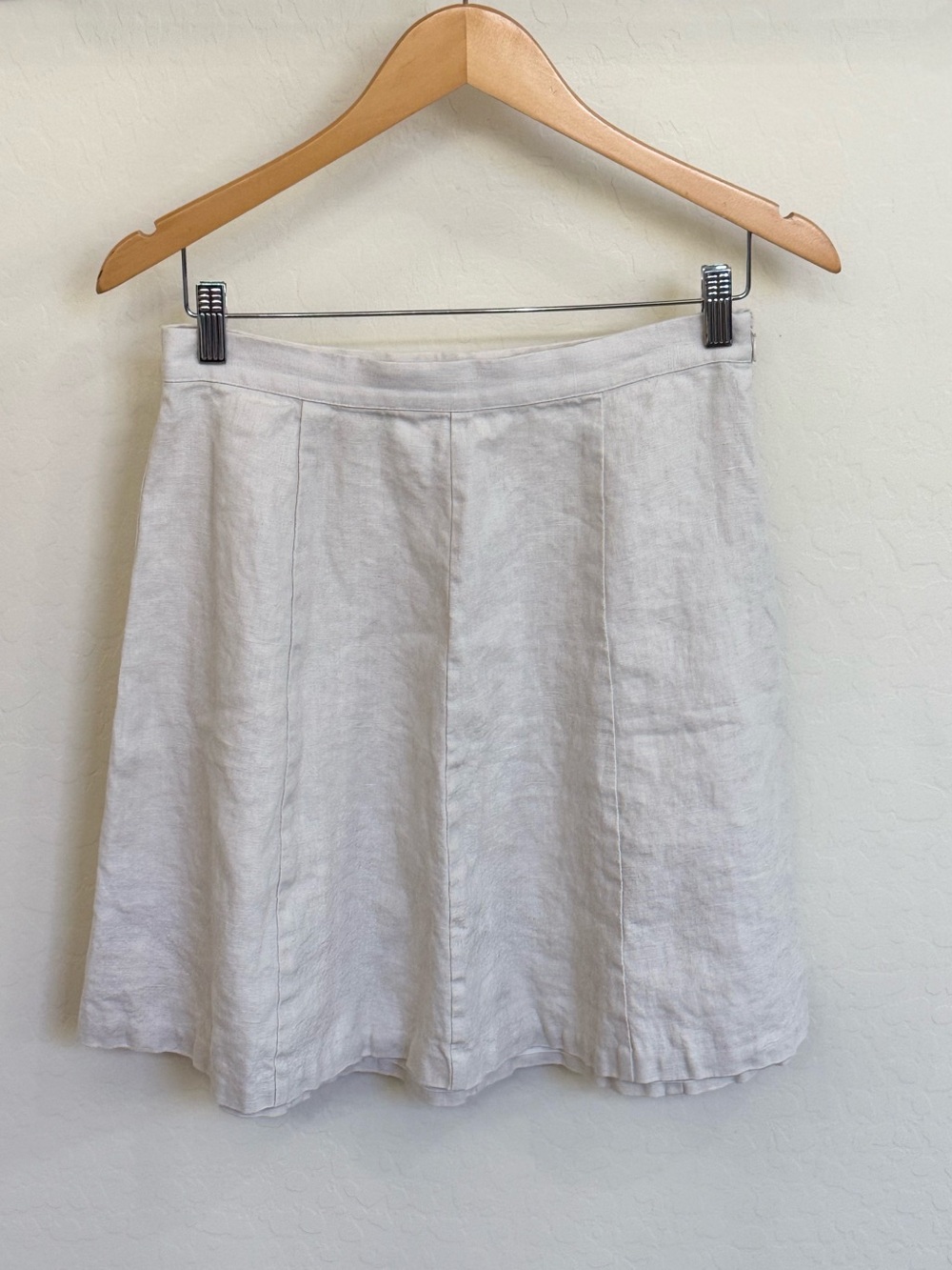 Joie Ivory 100% Linen Paneled A-Line Mini Skirt M